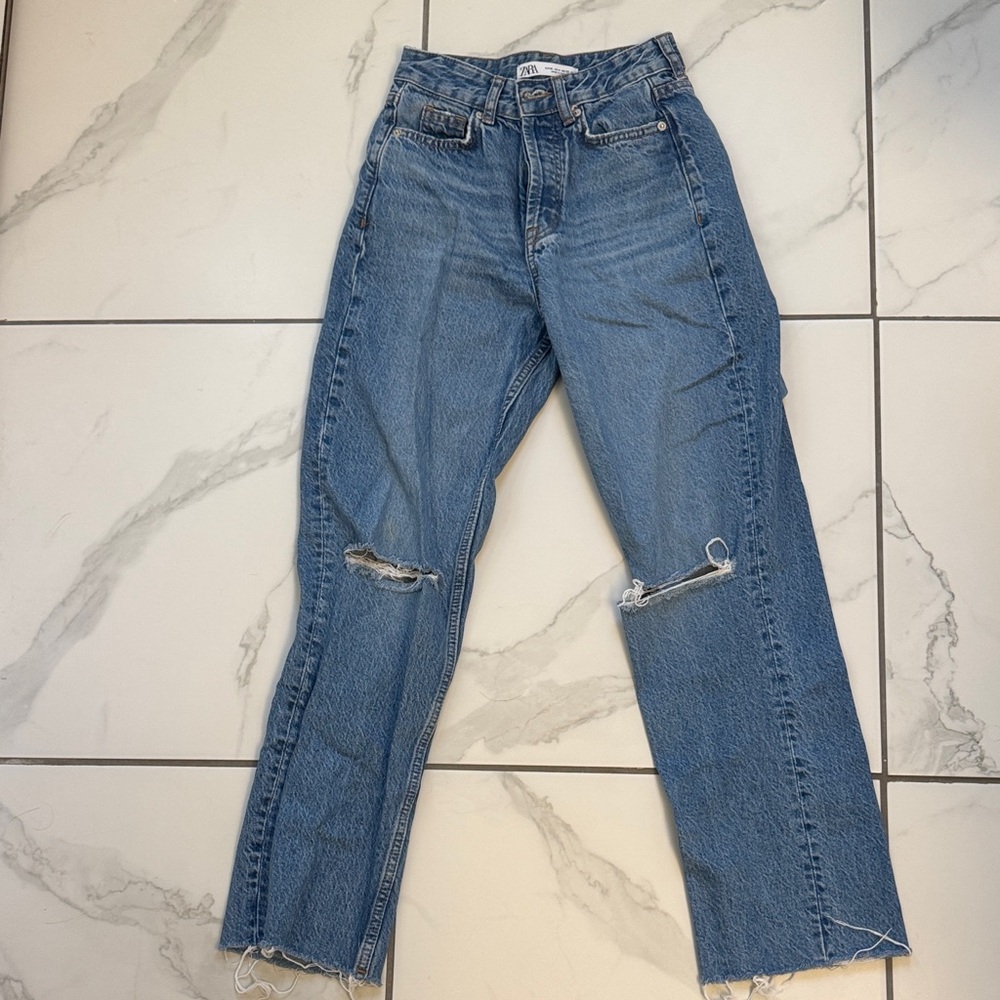 Zara Blue Straight Leg Women's Jeans
